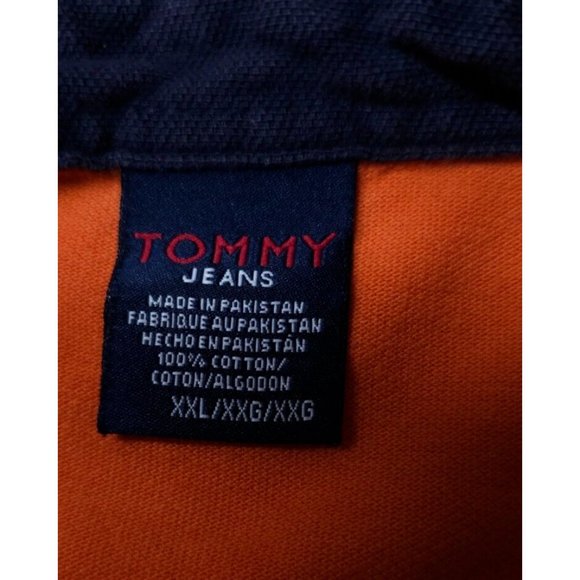Vtg Tommy Jeans Hilfiger Denim XXL Orange Short Sleeve Embroidered Polo Shirt - Picture 10 of 10